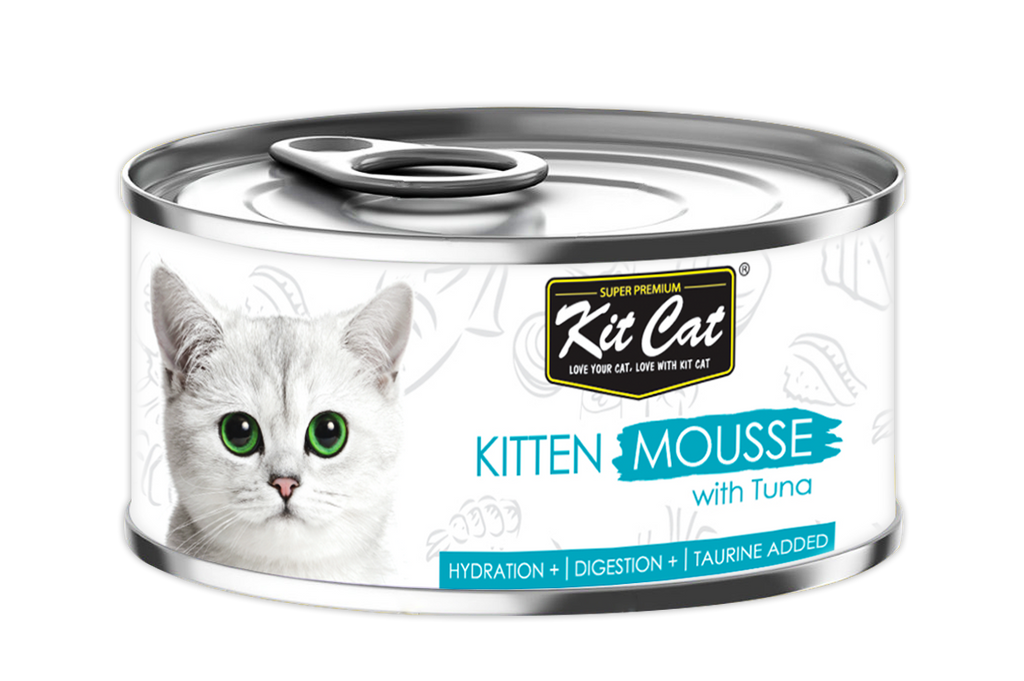 [CTN OF 24] Kit Cat Deboned Toppers Cat Canned Food - Kitten Mousse With Tuna (80g).