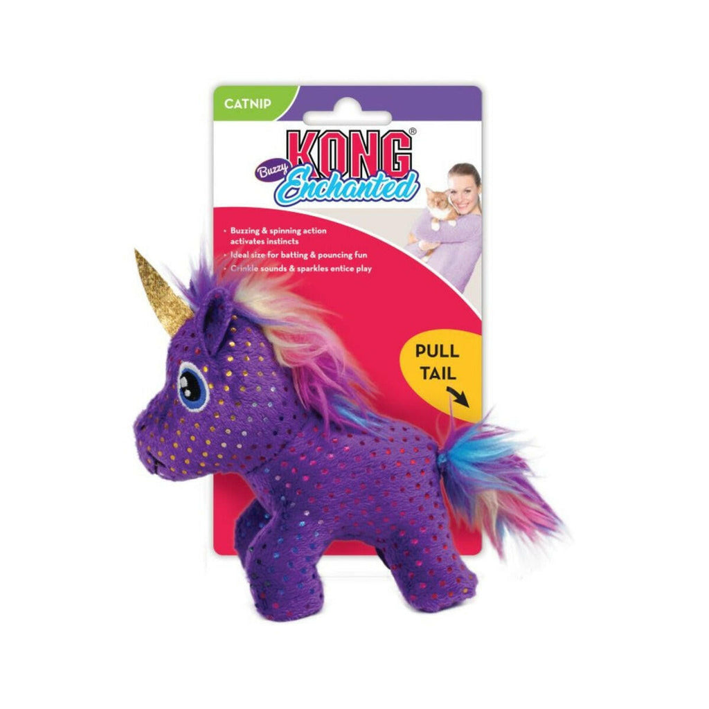 KONG Cat Toy - Enchanted Buzzy Unicorn (1 Size).