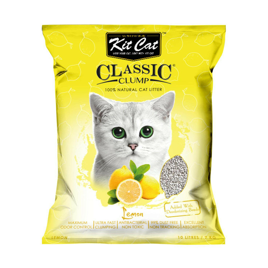 Kit Cat Classic Clump Cat Litter - Lemon (10L/7kg).