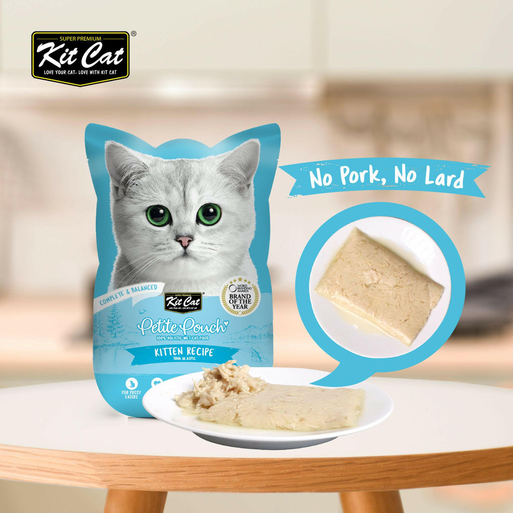 Kit Cat Petite Pouch Complete & Balanced Wet Cat Food - Kitten Tuna in Aspic (70g).