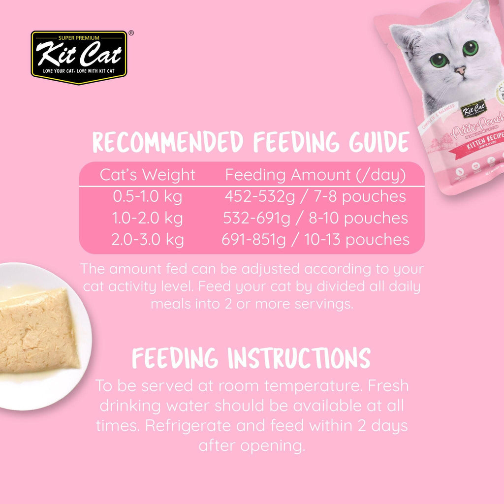 Kit Cat Petite Pouch Complete & Balanced Wet Cat Food - Kitten Chicken in Aspic (70g).