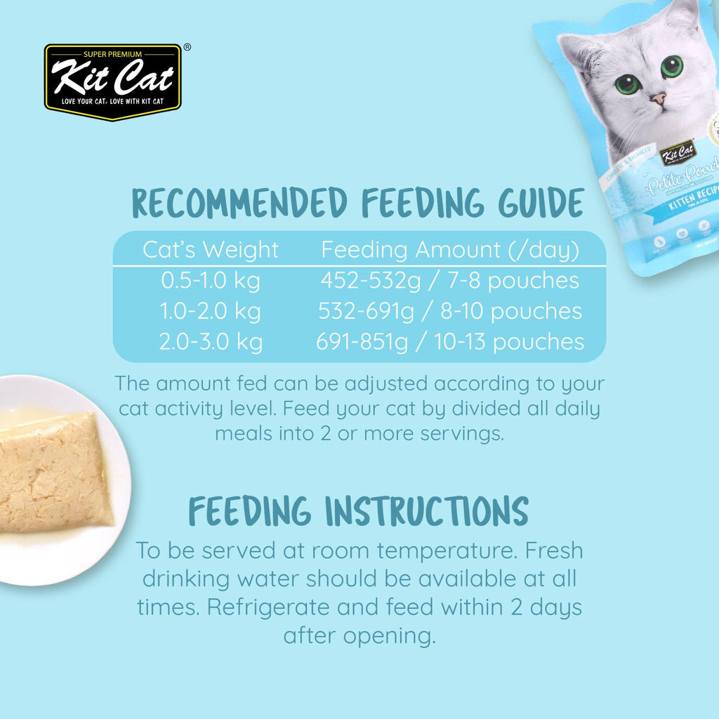 [CTN OF 24] Kit Cat Petite Pouch Complete & Balanced Wet Cat Food - Kitten Tuna in Aspic (70g).