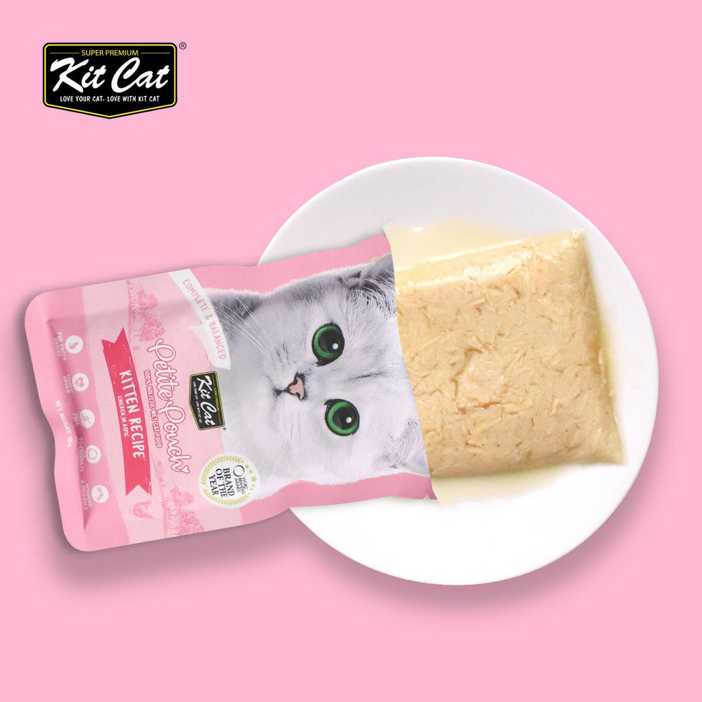 Kit Cat Petite Pouch Complete & Balanced Wet Cat Food - Kitten Chicken in Aspic (70g).