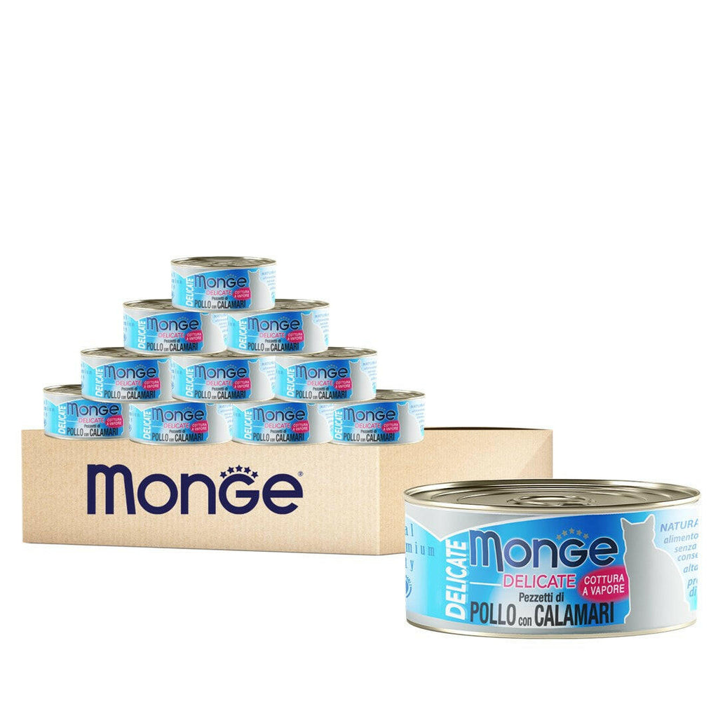 [CTN OF 24] Monge Cat Canned Food - Delicate Chicken & Squid 80g.