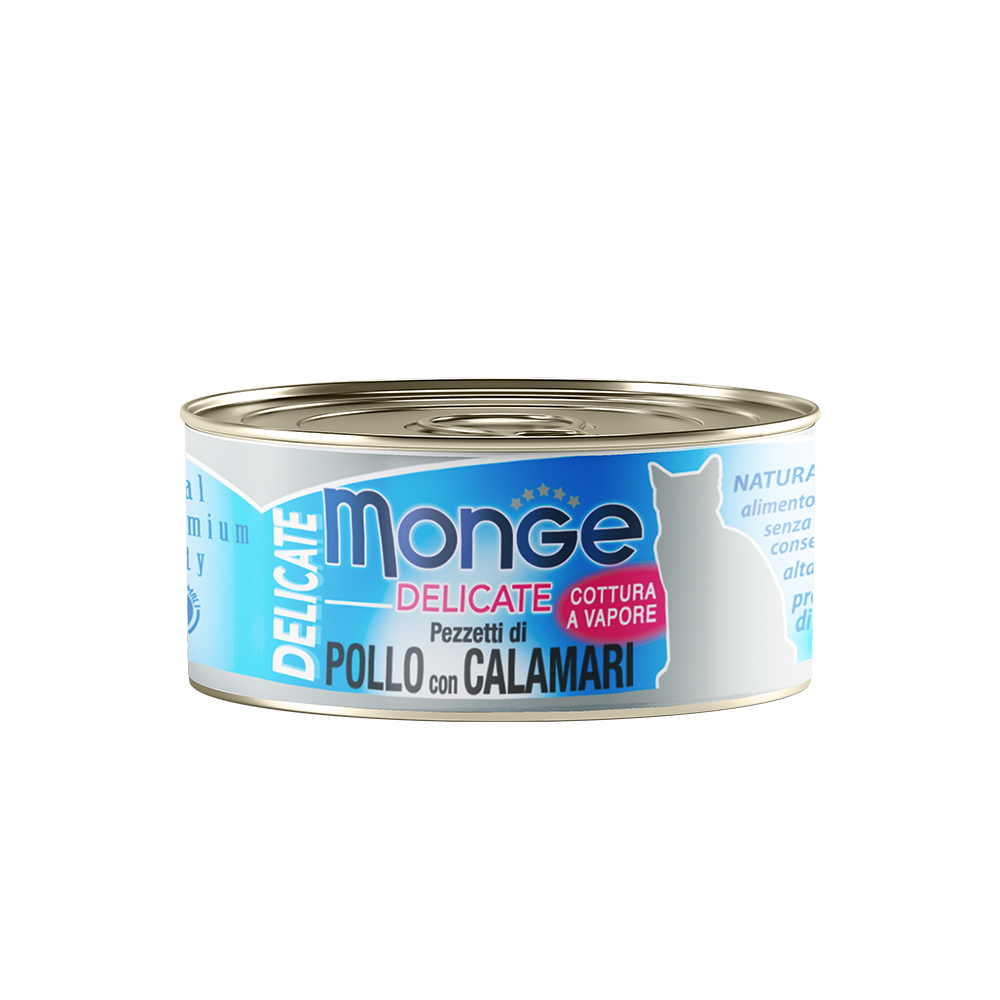 [CTN OF 24] Monge Cat Canned Food - Delicate Chicken & Squid 80g.