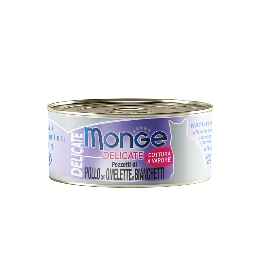 Monge Cat Canned Food - Delicate Chicken With Omelette & Whitebait (80g).