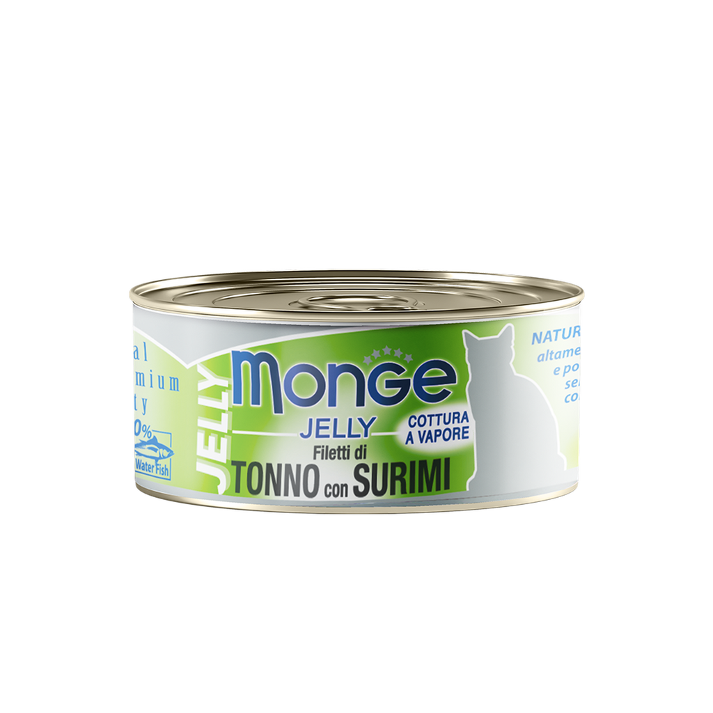 Monge Cat Canned Food - Jelly Yellowfin Tuna With Surimi (80g).