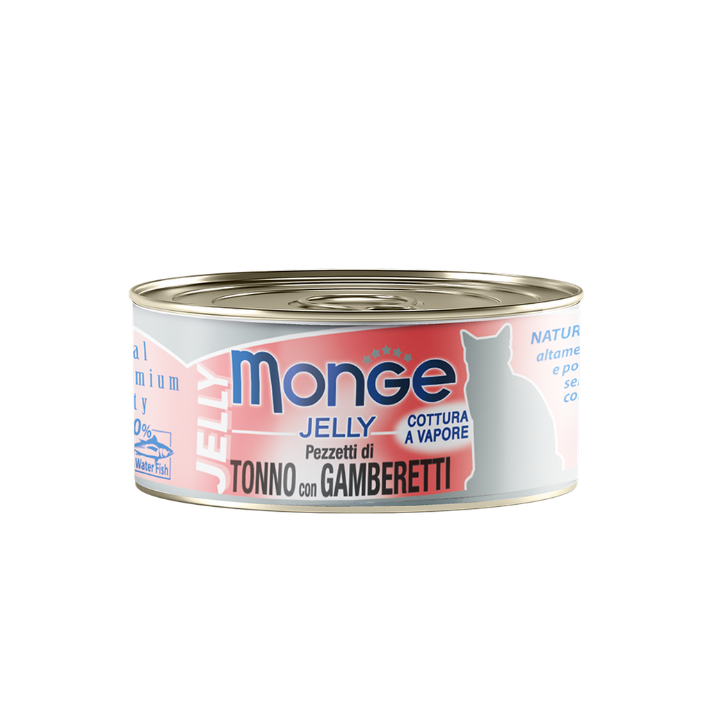 Monge Cat Canned Food - Jelly Yellowfin Tuna With Shrimp (80g).