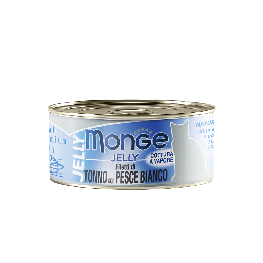 [CTN OF 24] Monge Cat Canned Food - Jelly Yellowfin Tuna With Seabream (80g).