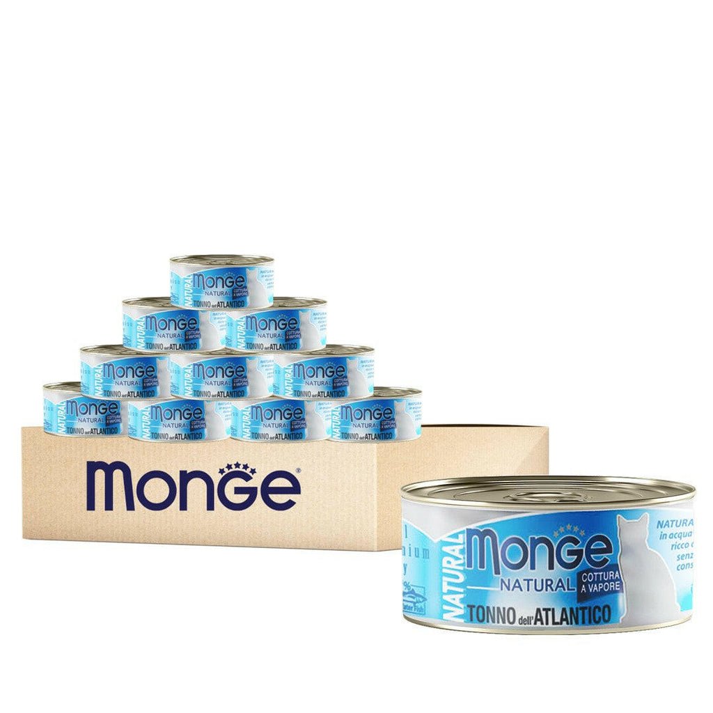 [CTN OF 24] Monge Cat Canned Food - Natural Atlantic Tuna (80g).