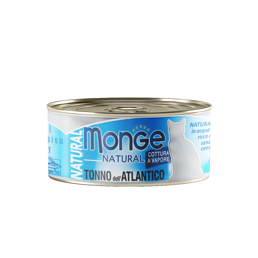Monge Cat Canned Food - Natural Atlantic Tuna (80g).