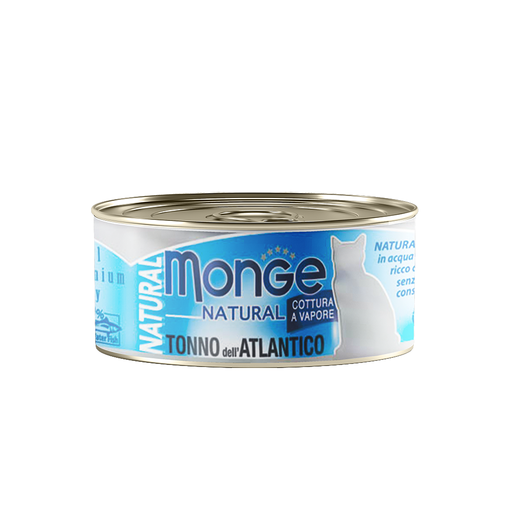 [CTN OF 24] Monge Cat Canned Food - Natural Atlantic Tuna (80g).