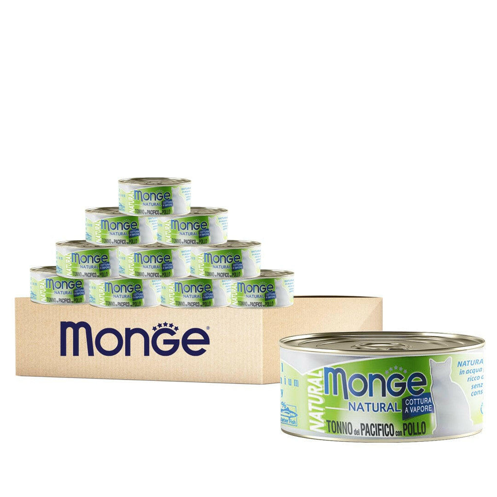 [CTN OF 24] Monge Cat Canned Food - Natural Yellowfin Tuna With Chicken (80g).