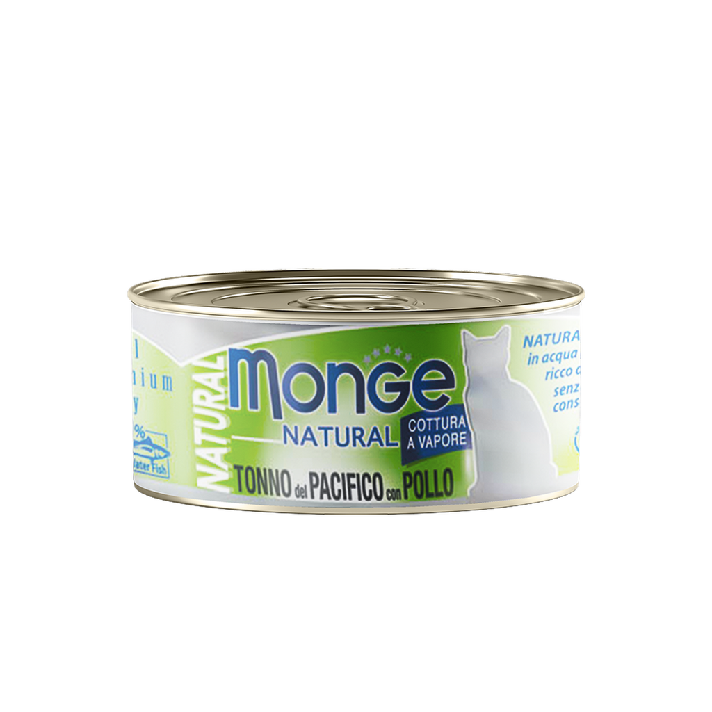 Monge Cat Canned Food - Natural Yellowfin Tuna With Chicken (80g).