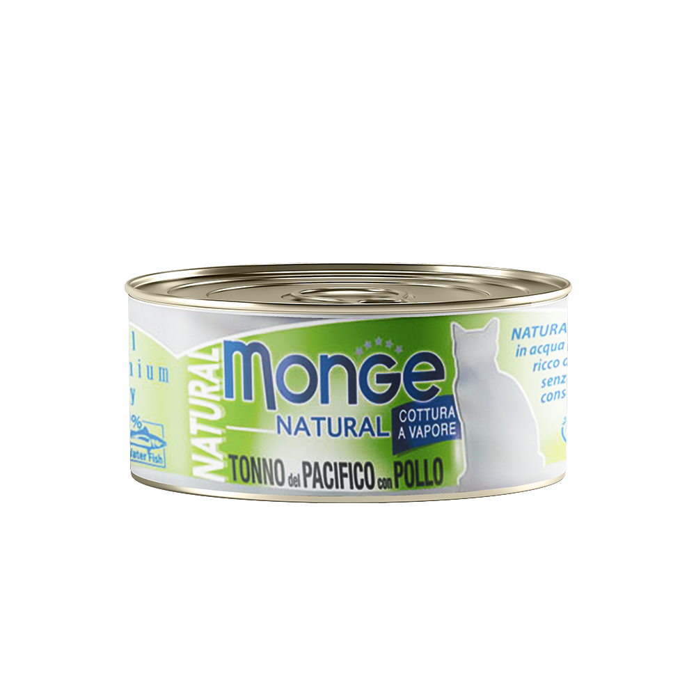 [CTN OF 24] Monge Cat Canned Food - Natural Yellowfin Tuna With Chicken (80g).