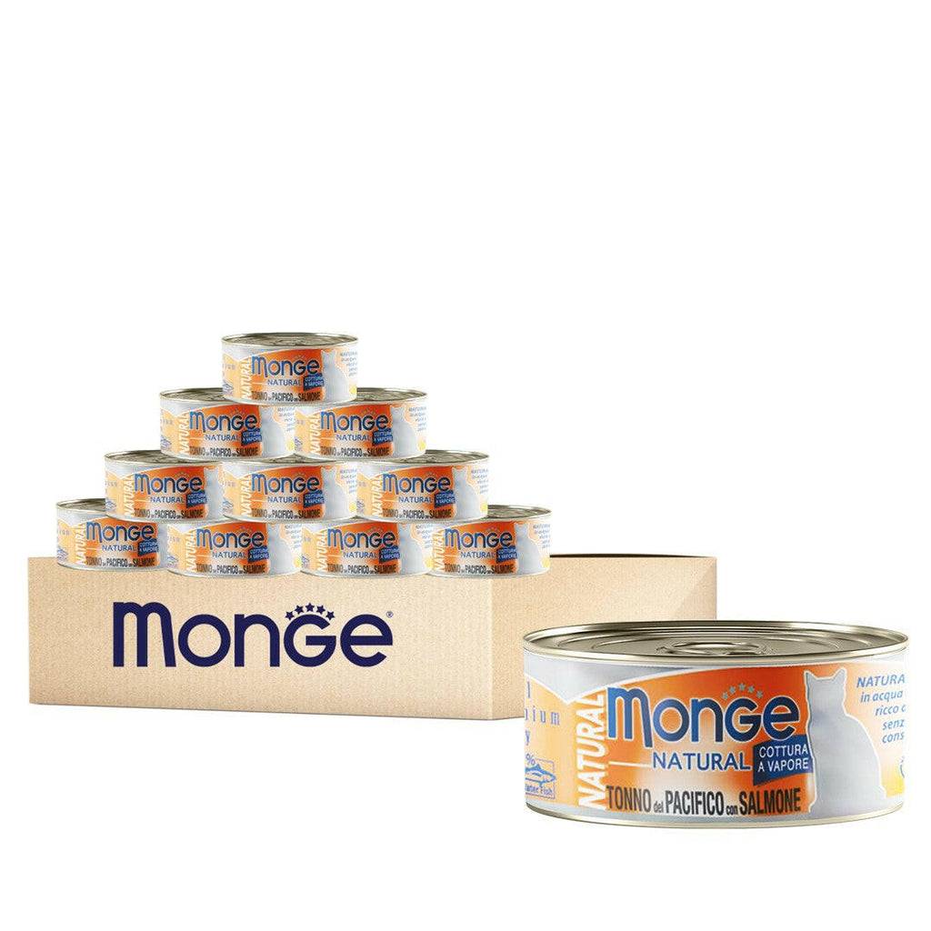 [CTN OF 24] Monge Cat Canned Food - Natural Yellowfin Tuna With Salmon (80g).