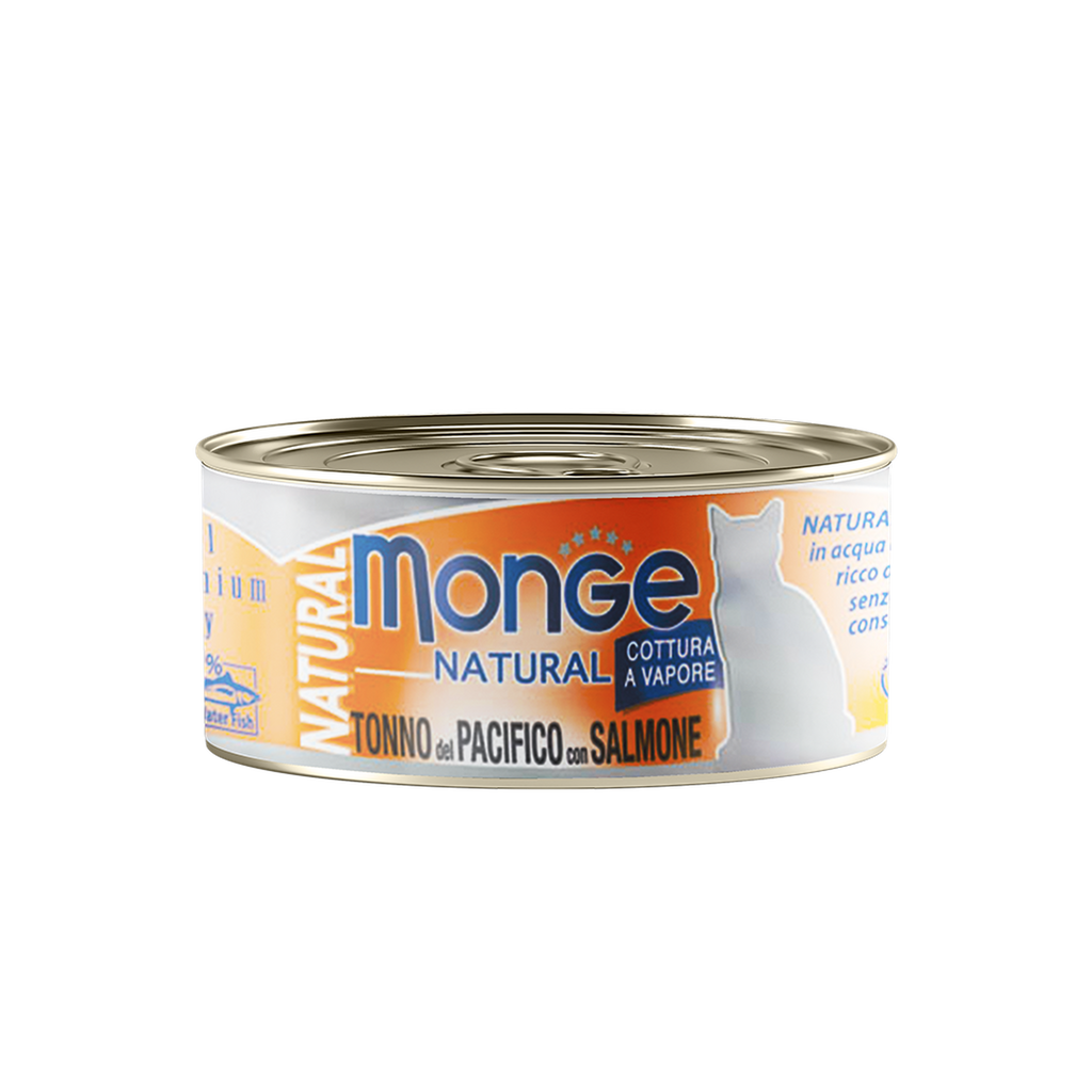 Monge Cat Canned Food - Natural Yellowfin Tuna With Salmon (80g).