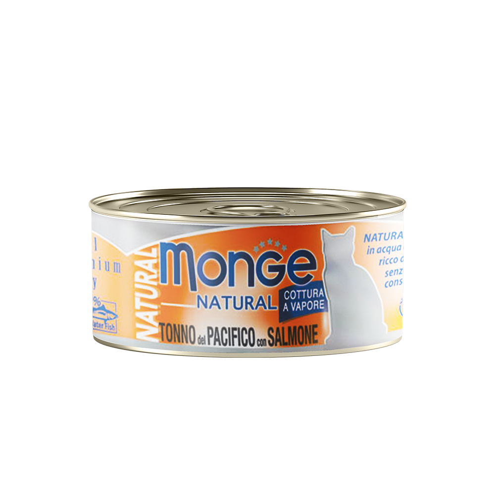 [CTN OF 24] Monge Cat Canned Food - Natural Yellowfin Tuna With Salmon (80g).
