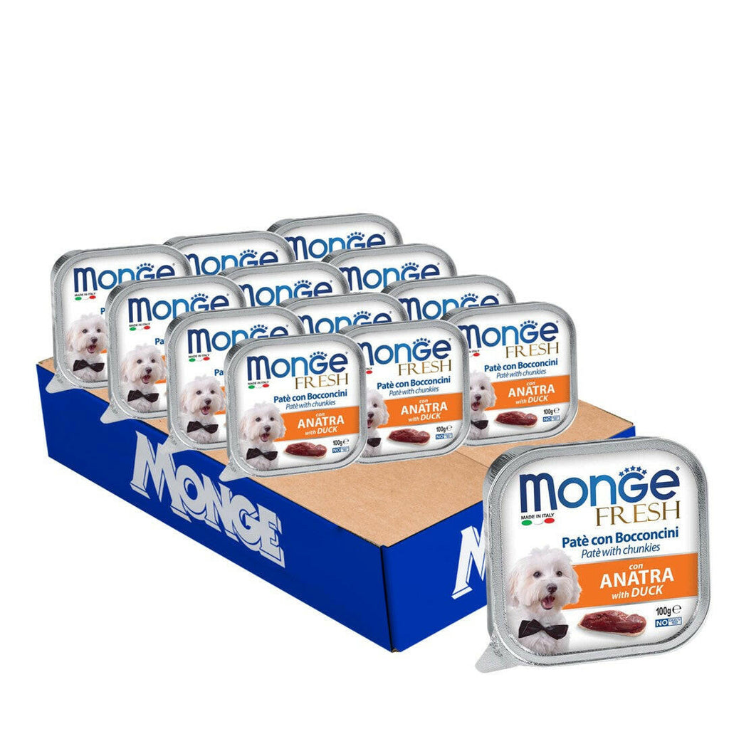 [CTN OF 32] Monge Fresh Pate & Chunkies Wet Dog Food - Duck (100g).