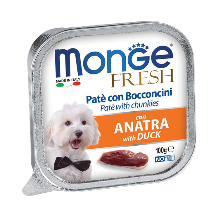 [CTN OF 32] Monge Fresh Pate & Chunkies Wet Dog Food - Duck (100g).