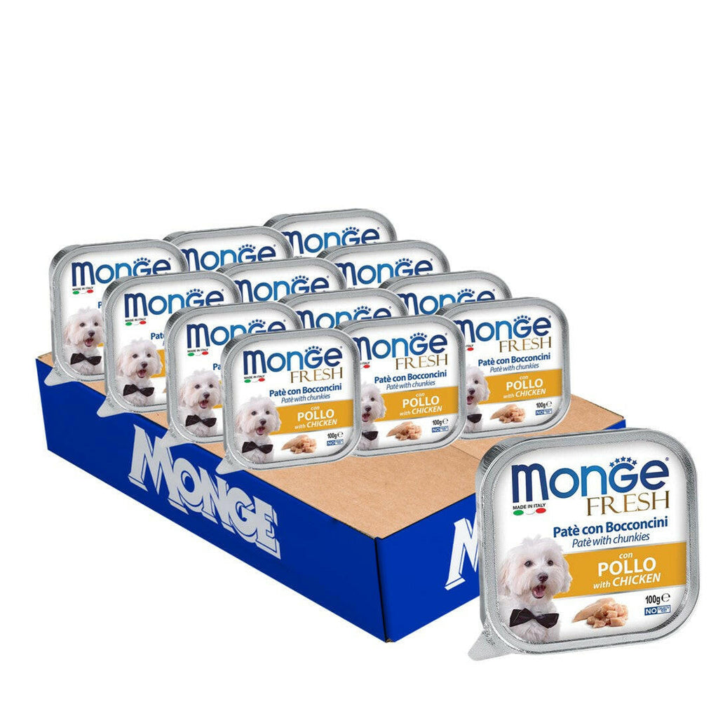 [CTN OF 32] Monge Fresh Pate & Chunkies Wet Dog Food - Chicken (100g).