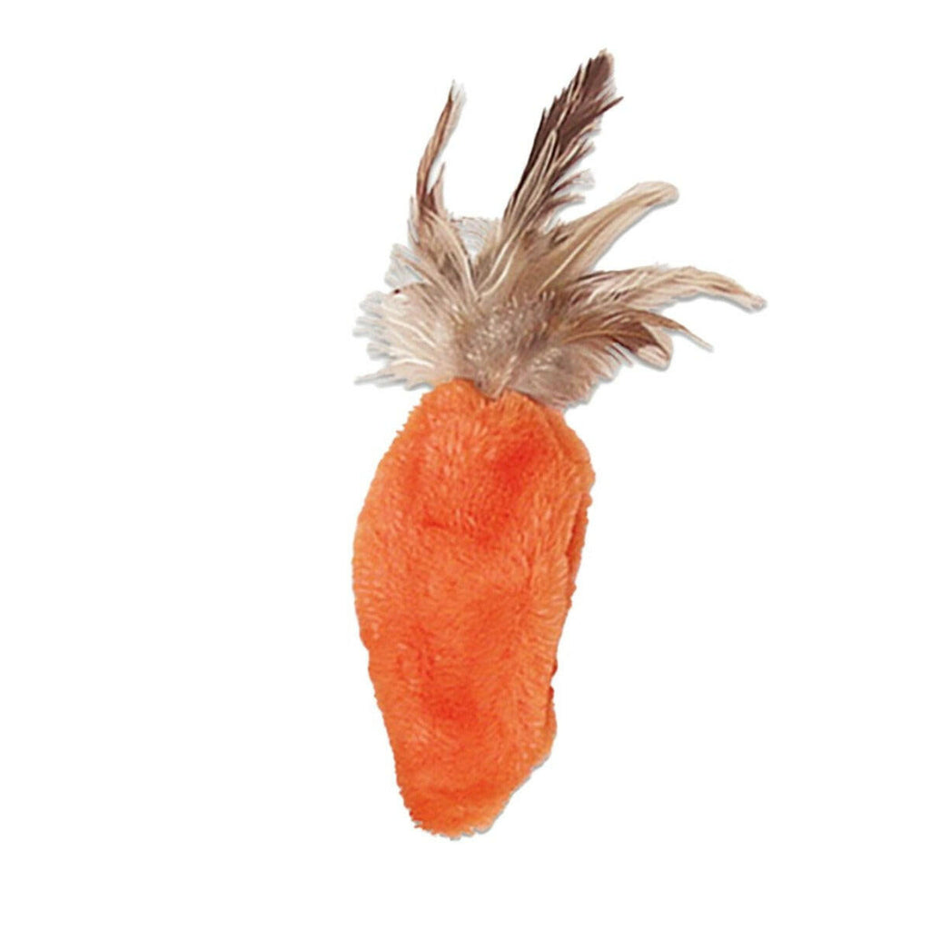 KONG Cat Catnip Toy - Refillable Carrot with Feather Top (1 Size).