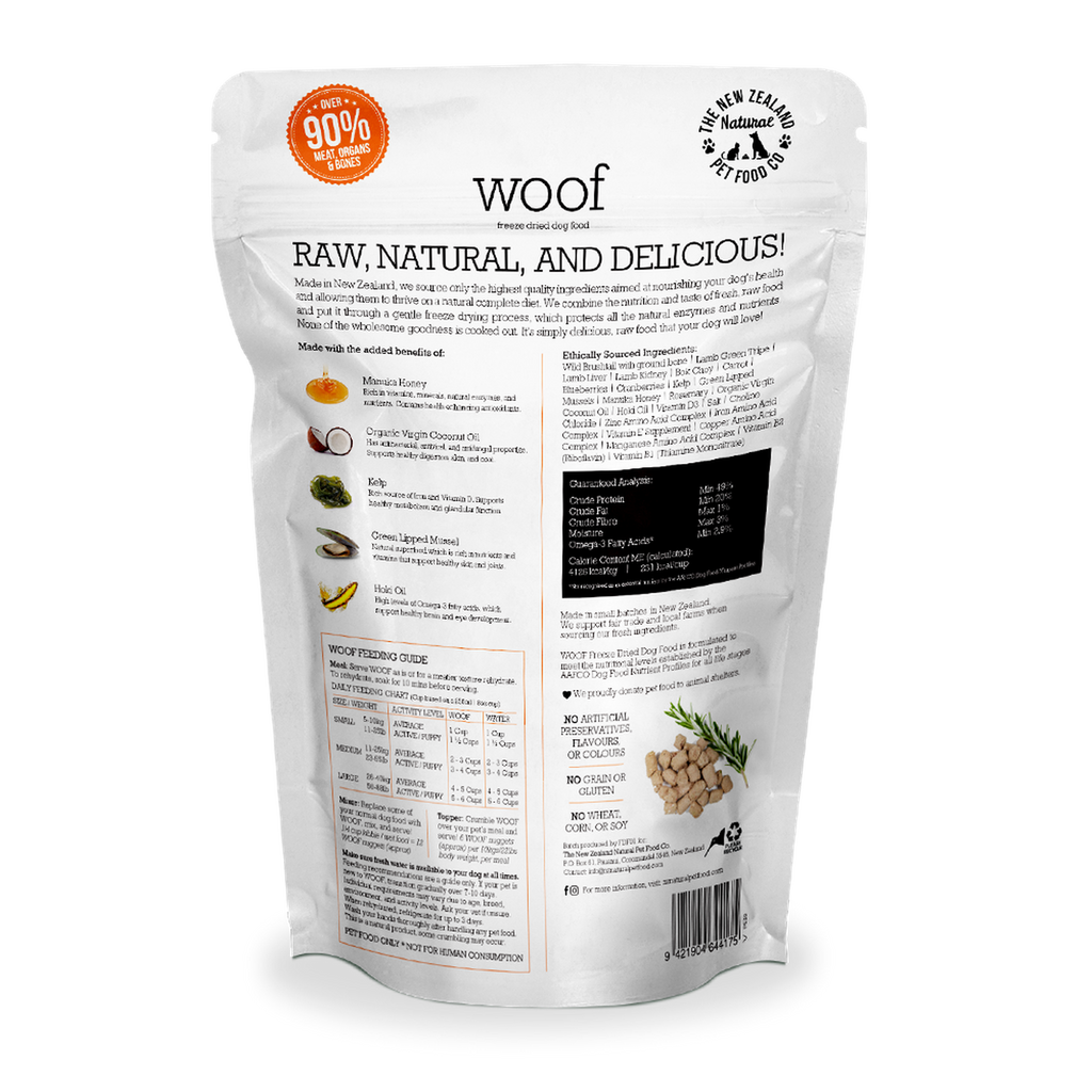 WOOF Freeze Dried Raw Food For Dog - Wild Brushtail (280g).
