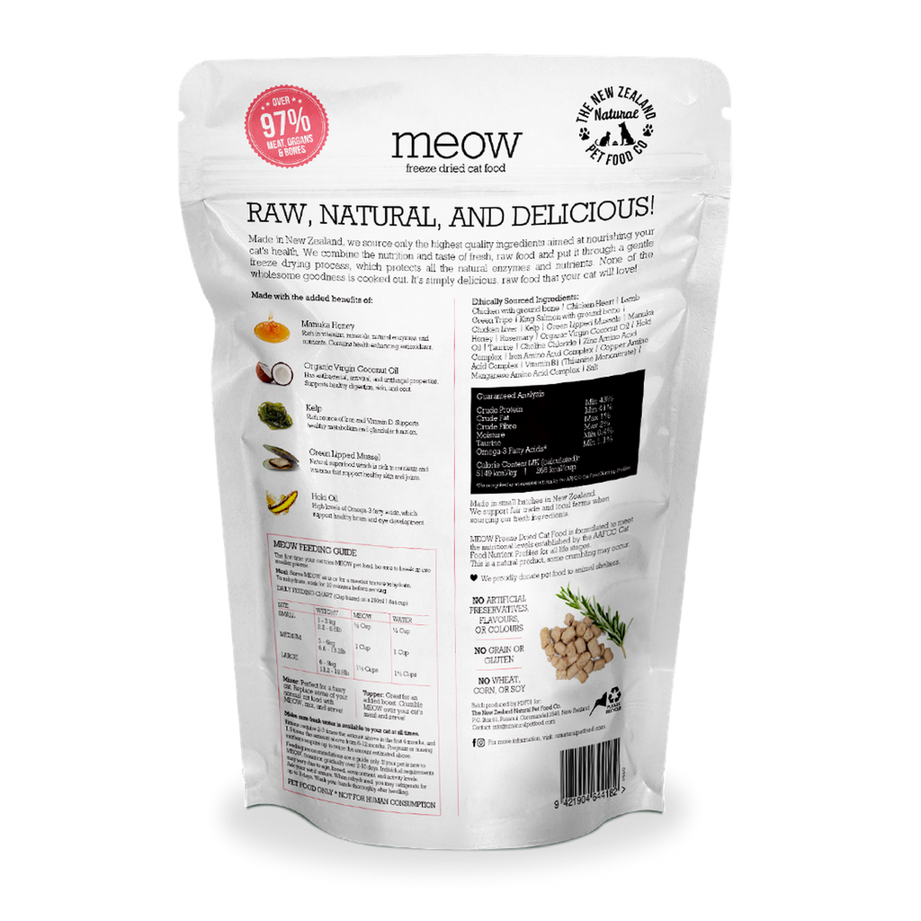 MEOW Freeze Dried Raw Food for Cat - Chicken & King Salmon (280g).