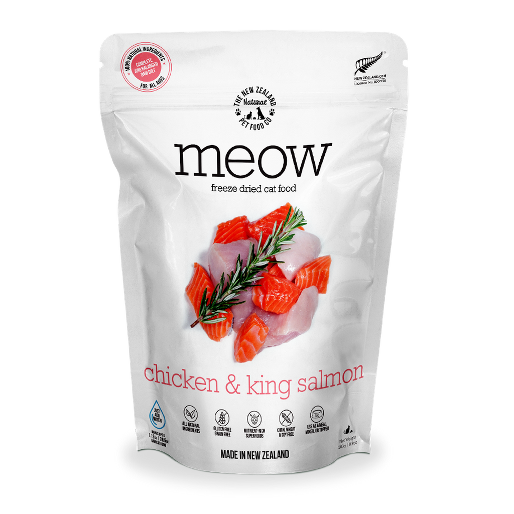 MEOW Freeze Dried Raw Food for Cat - Chicken & King Salmon (280g).