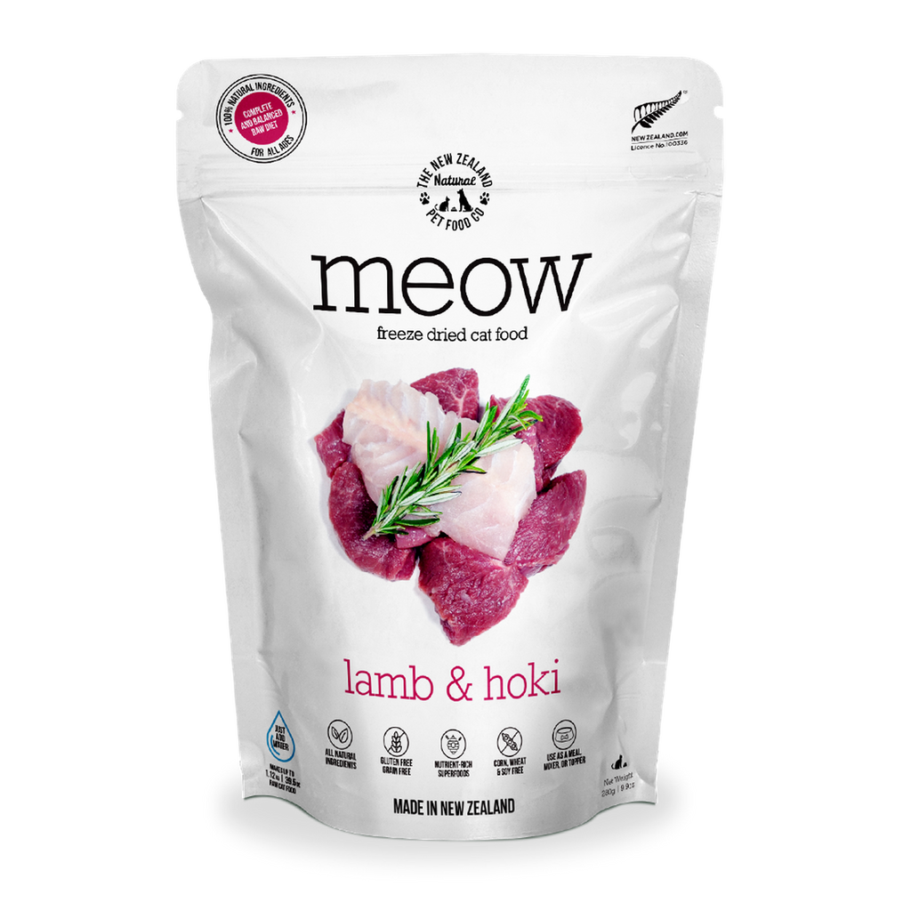 MEOW Freeze Dried Raw Food for Cat - Lamb & Hoki (280g).