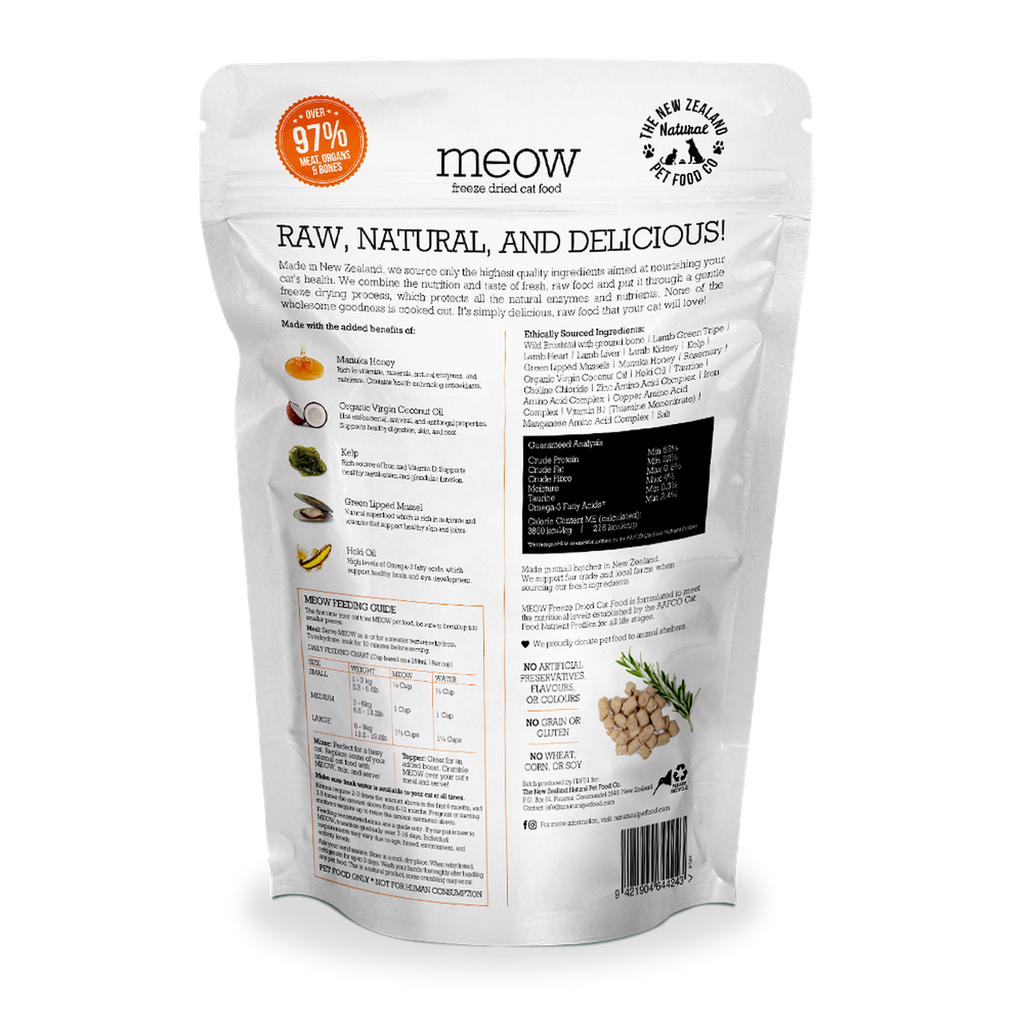 MEOW Freeze Dried Raw Food for Cat - Wild Brushtail (280g).