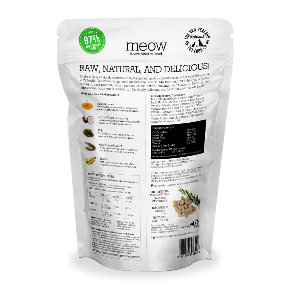 MEOW Freeze Dried Raw Food for Cat - Duck (280g).