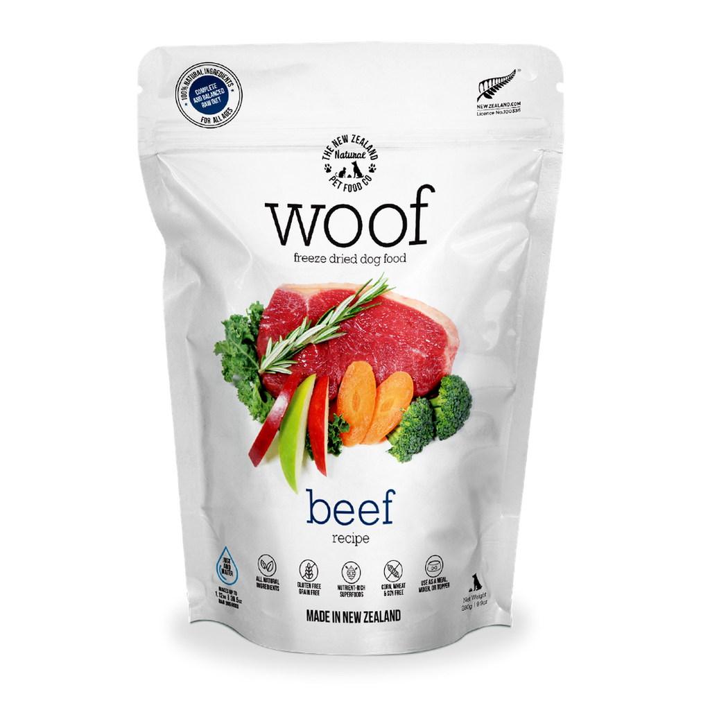 WOOF Freeze Dried Raw Food For Dog - Beef (280g).