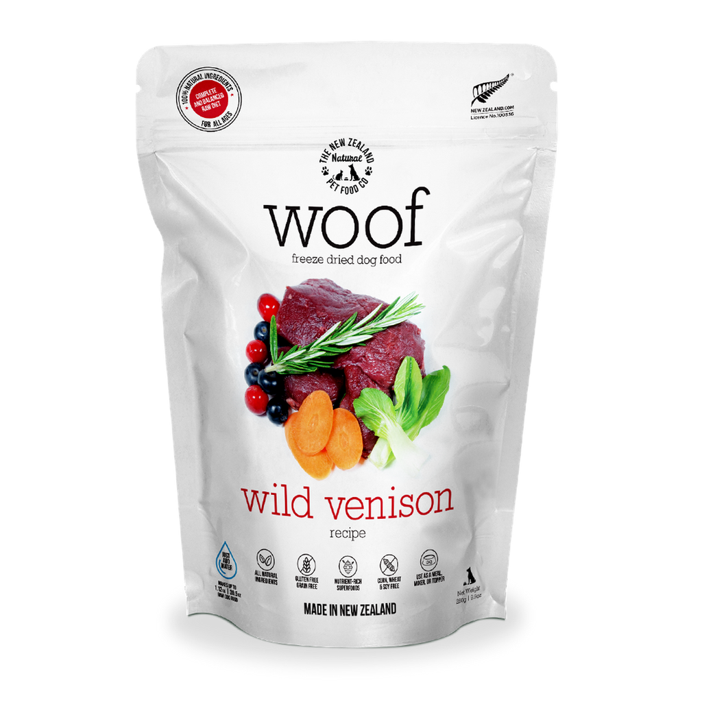 WOOF Freeze Dried Raw Food For Dog - Wild Venison (280g).