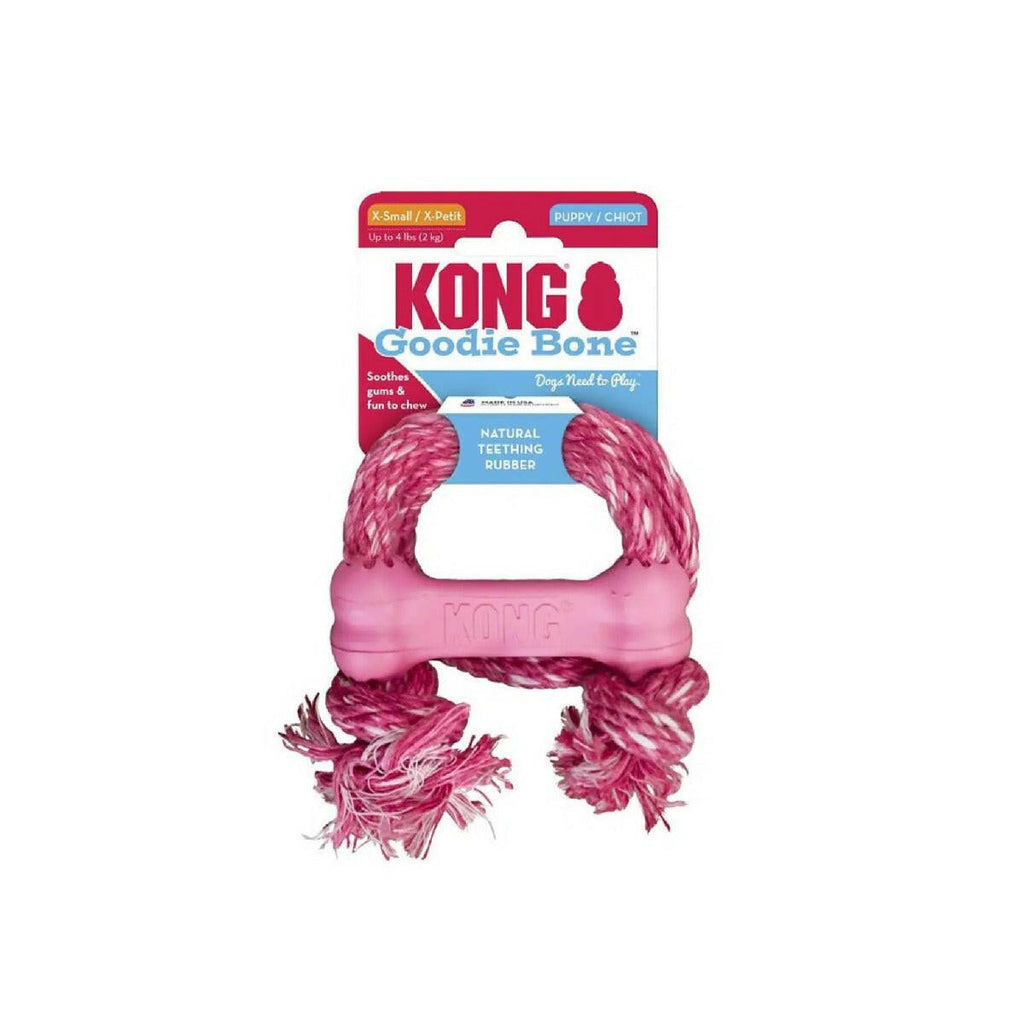 KONG Dog Toy - Puppy Goodie Bone with Rope (1 Size).