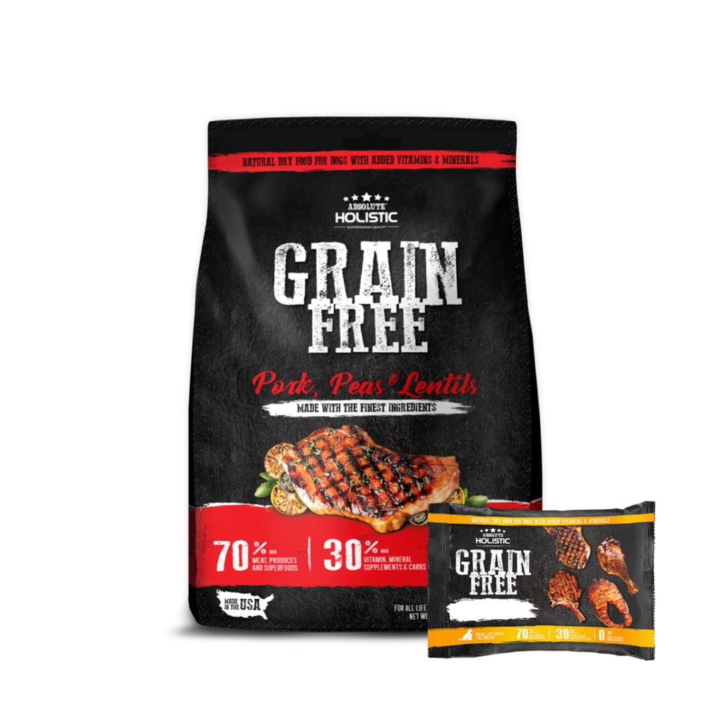 Absolute Holistic Grain Free Dry Dog Food - Pork & Peas (Sample).