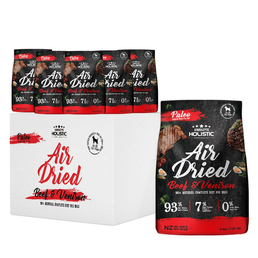 [CTN OF 6] Absolute Holistic Air Dried Food for Dogs - Beef & Venison (1kg).