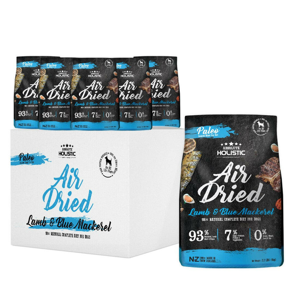 [CTN OF 6] Absolute Holistic Air Dried Food for Dogs - Lamb & Blue Mackerel (1kg).