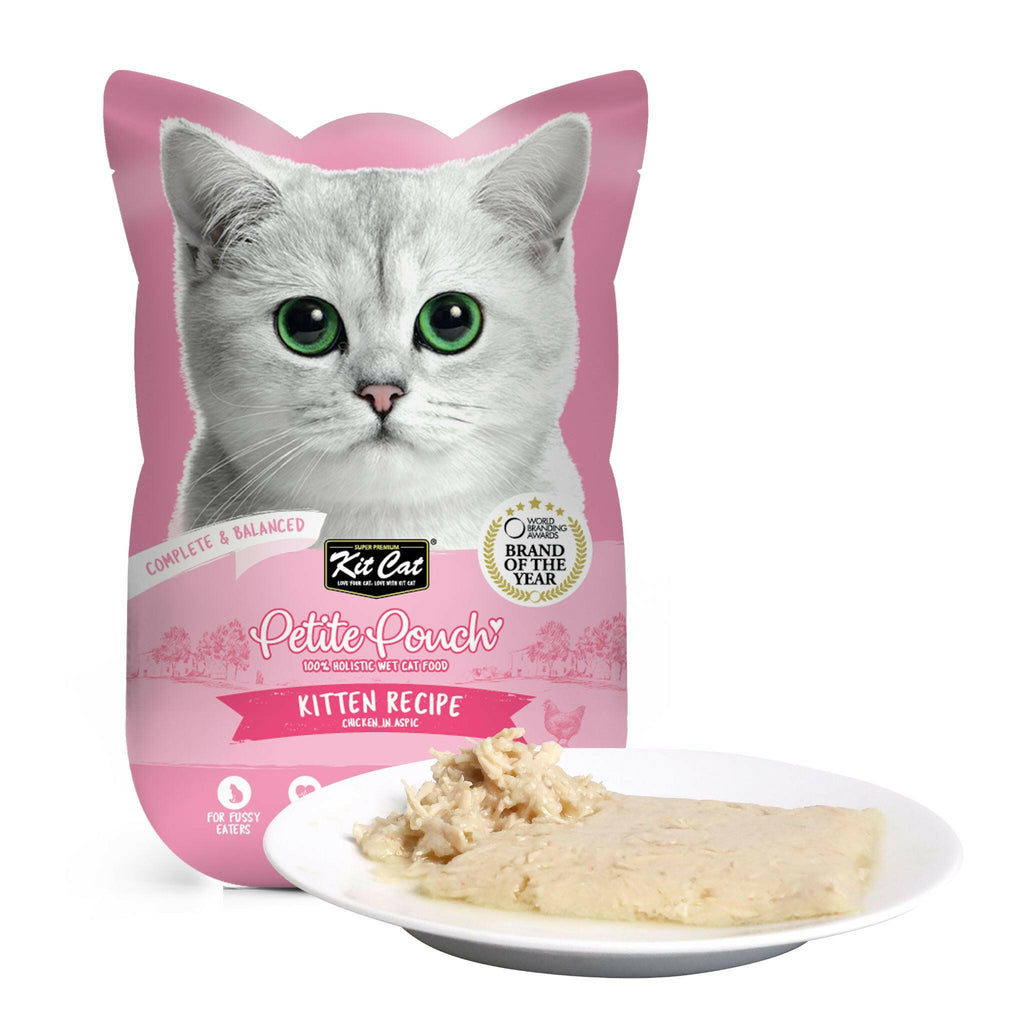 Kit Cat Petite Pouch Complete & Balanced Wet Cat Food - Kitten Chicken in Aspic (70g).