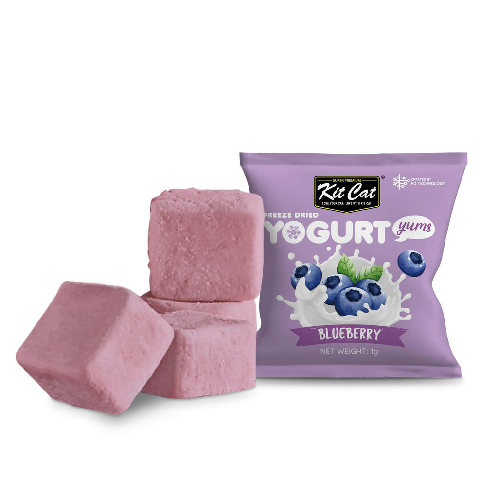 Kit Cat Freeze Dried Yogurt Yums Cat Treat - Blueberry  (10pcs).