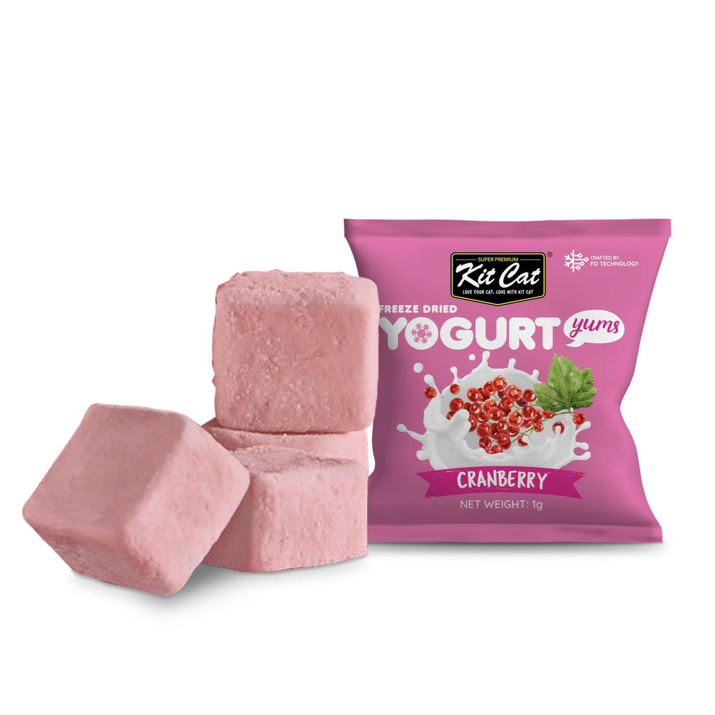 Kit Cat Freeze Dried Yogurt Yums Cat Treat - Cranberry  (10pcs).