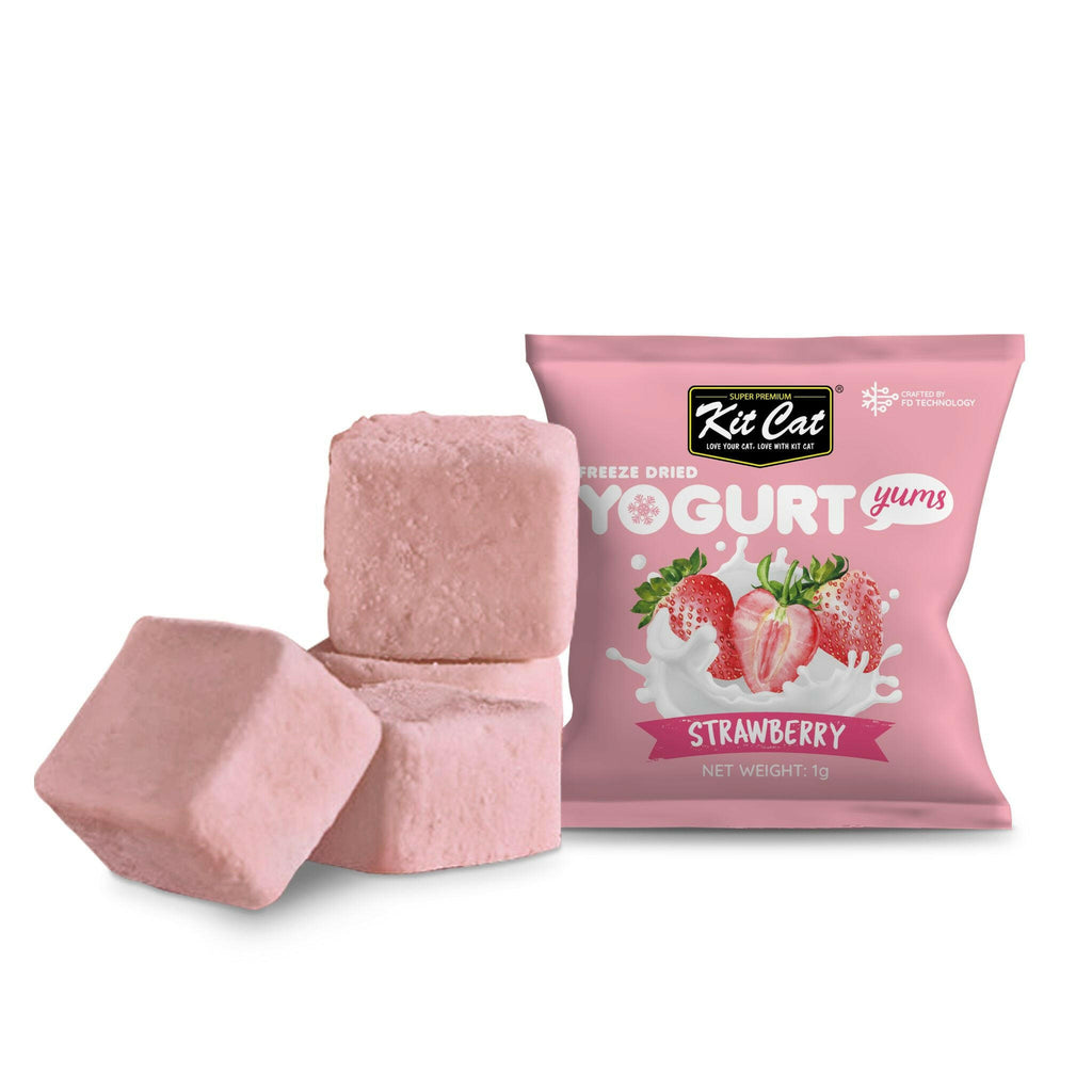 Kit Cat Freeze Dried Yogurt Yums Cat Treat - Strawberry (10pcs).