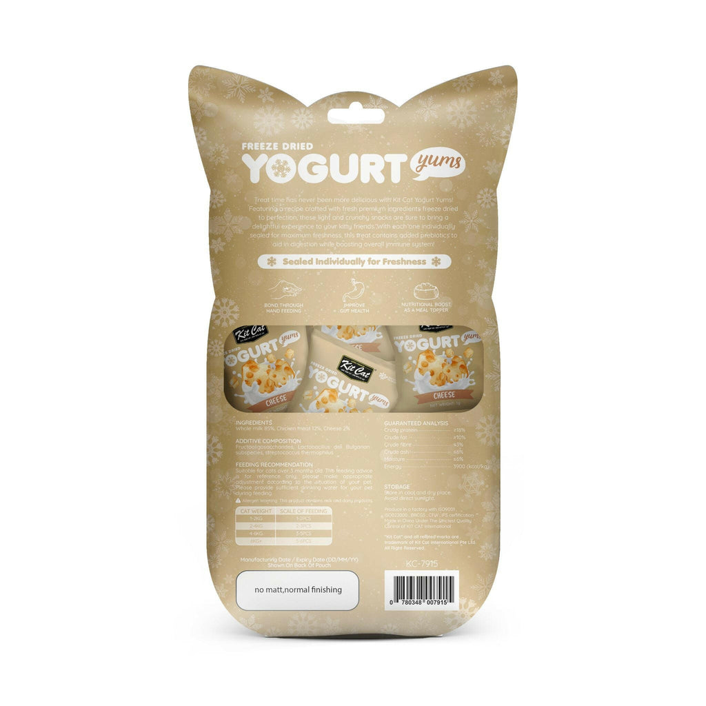 [CTN OF 48] Kit Cat Freeze Dried Yogurt Yums Cat Treat - Cheese (10pcs/pkt).
