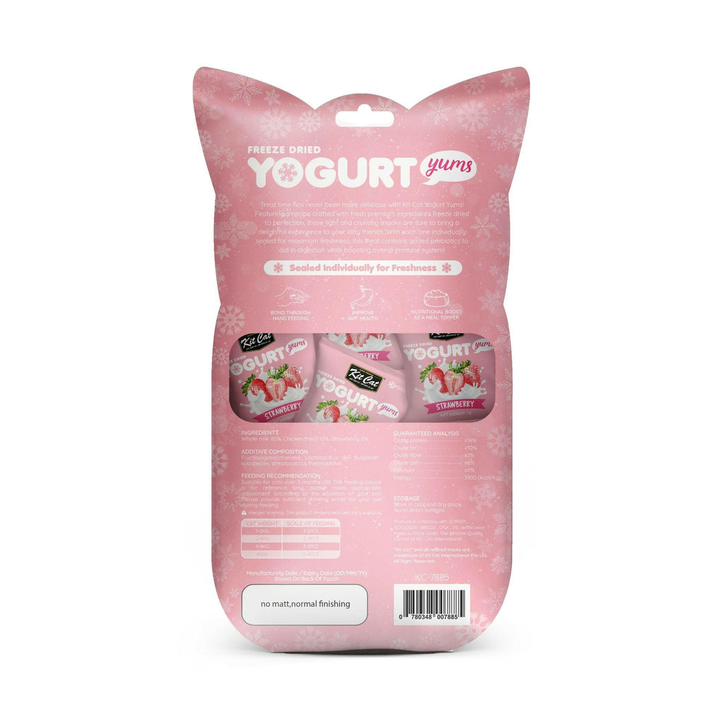 [CTN OF 48] Kit Cat Freeze Dried Yogurt Yums Cat Treats - Strawberry (10pcs/pkt).