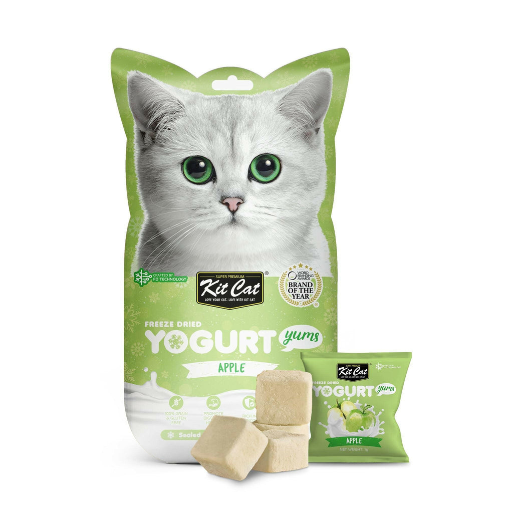 [CTN OF 48] Kit Cat Freeze Dried Yogurt Yums Cat Treat - Apple (10pcs/pkt).
