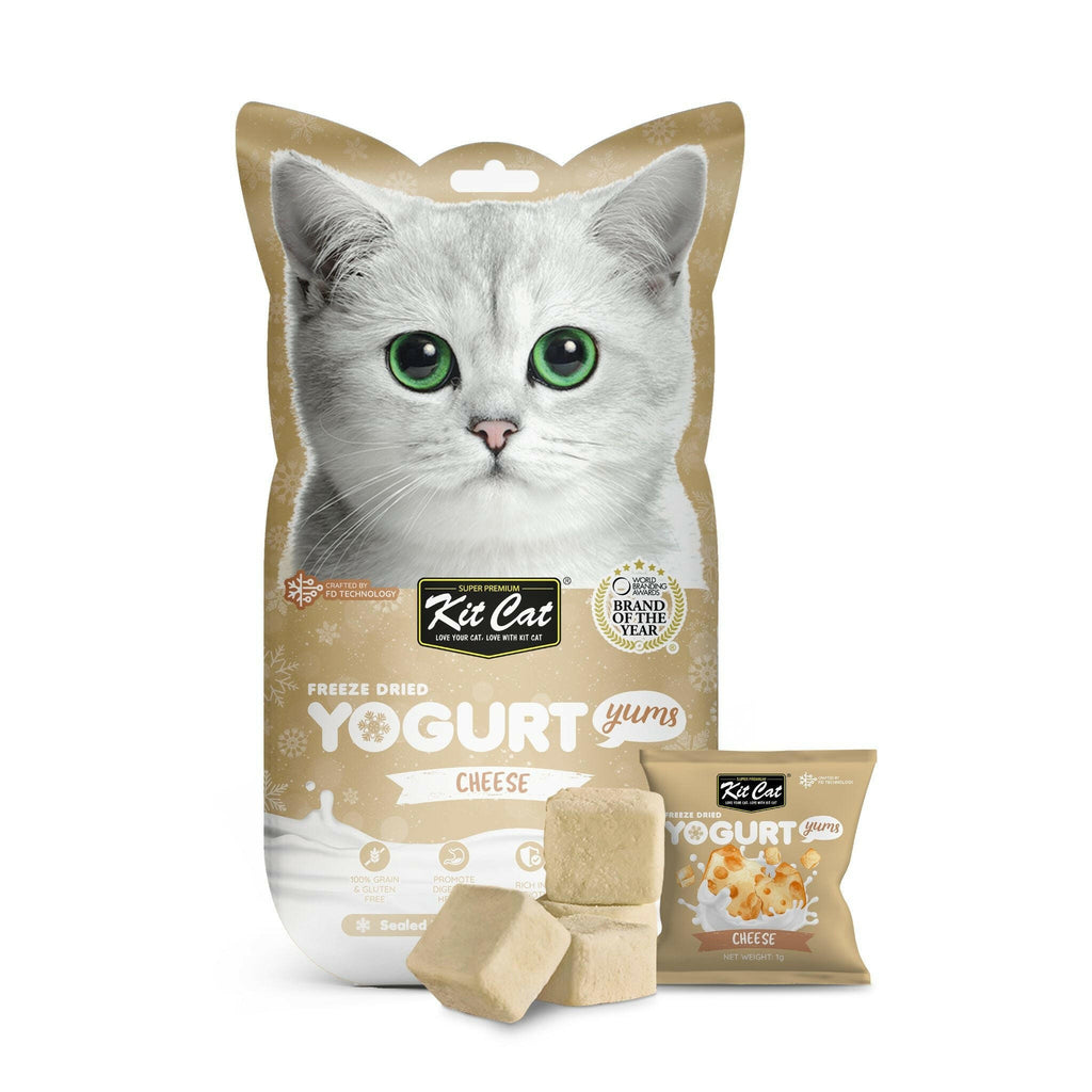 [CTN OF 48] Kit Cat Freeze Dried Yogurt Yums Cat Treat - Cheese (10pcs/pkt).