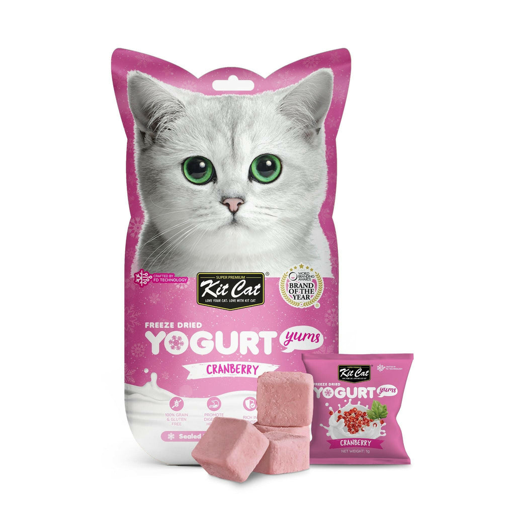 [CTN OF 48] Kit Cat Freeze Dried Yogurt Yums Cat Treat - Cranberry (10pcs/pkt).
