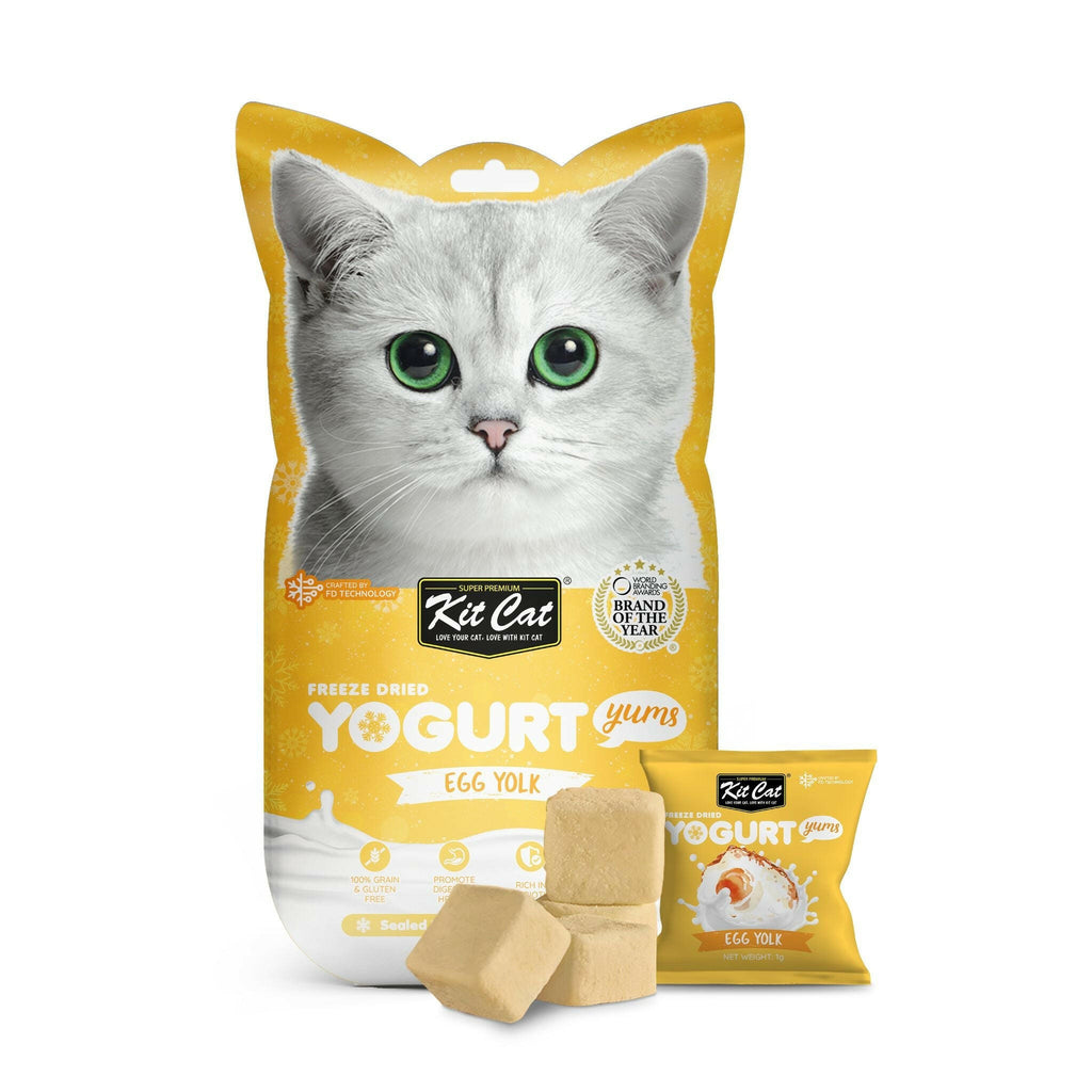 [CTN OF 48] Kit Cat Freeze Dried Yogurt Yums Cat Treat - Egg Yolk (10pcs/pkt).