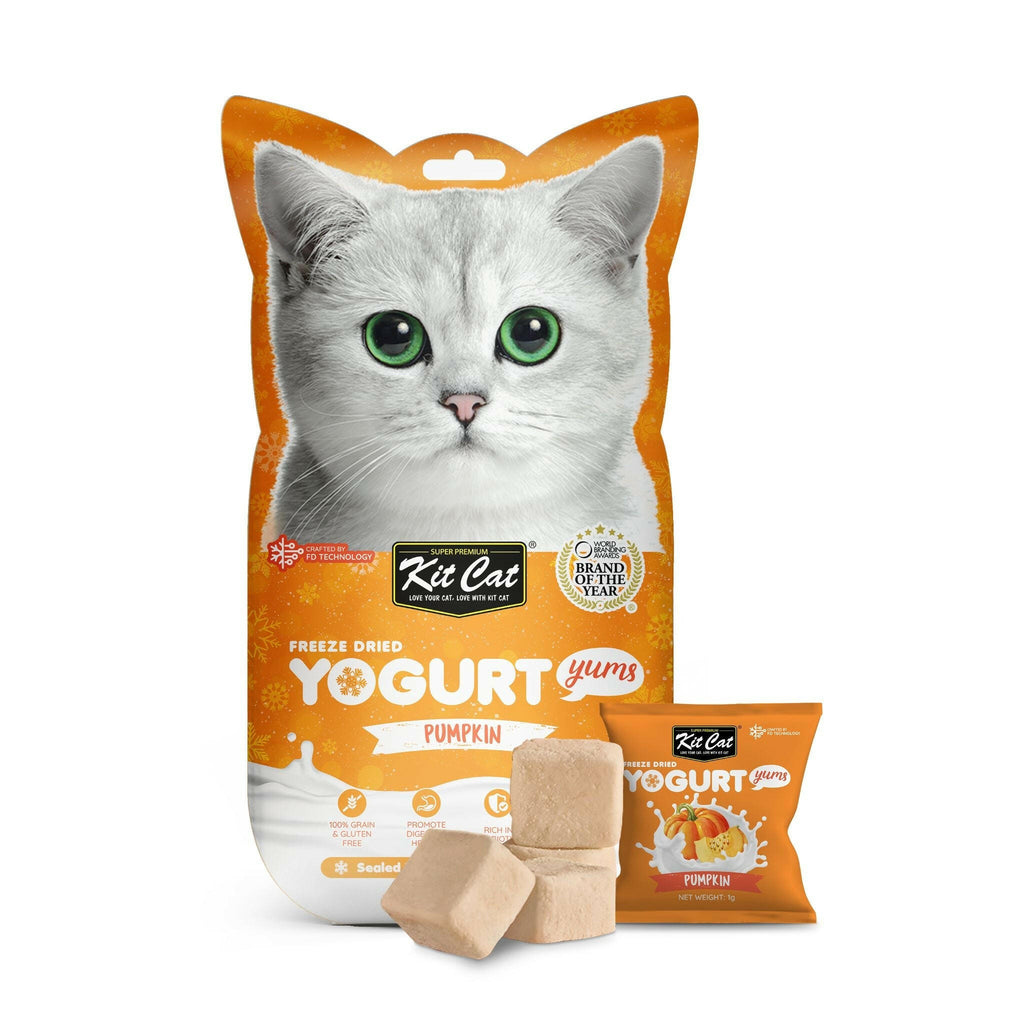 [CTN OF 48] Kit Cat Freeze Dried Yogurt Yums Cat Treats - Pumpkin (10pcs/pkt).