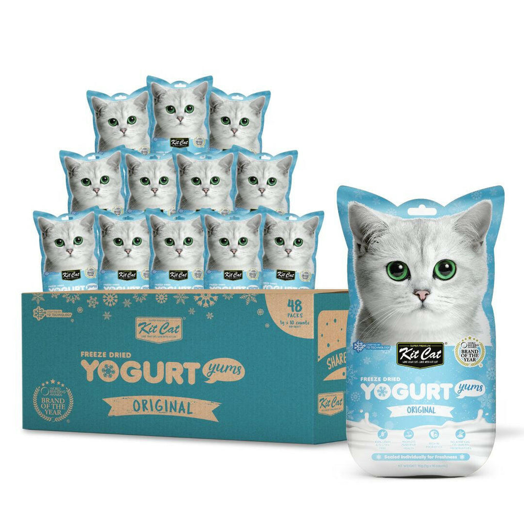 [CTN OF 48] Kit Cat Freeze Dried  Yogurt Yums Cat Treat - Original (10pcs/pkt).